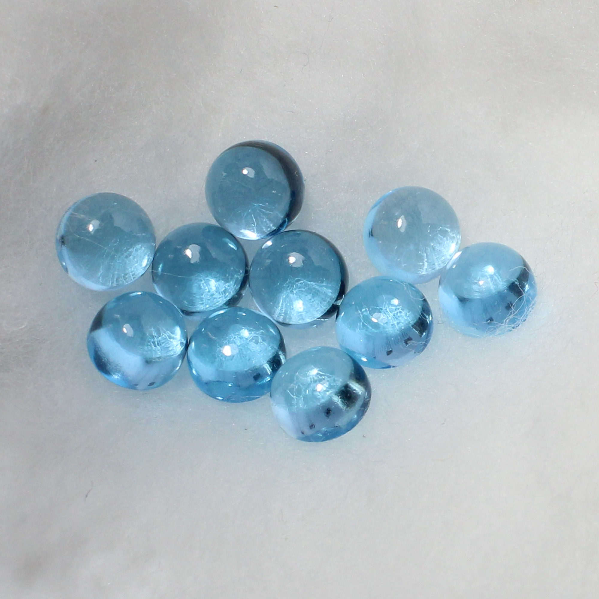 10 Pcs Natural Sky Blue Topaz 5mm Round Cabochon 810 Cts