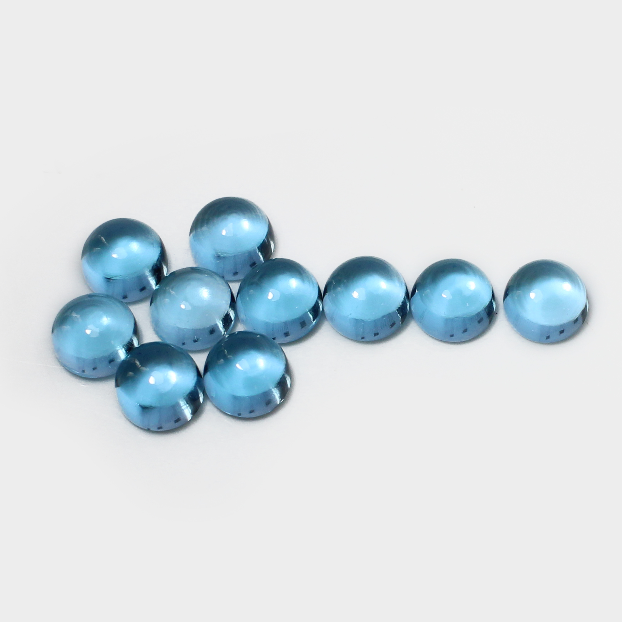 10 Pcs Natural Sky Blue Topaz 5mm Round Cabochon 810 Cts
