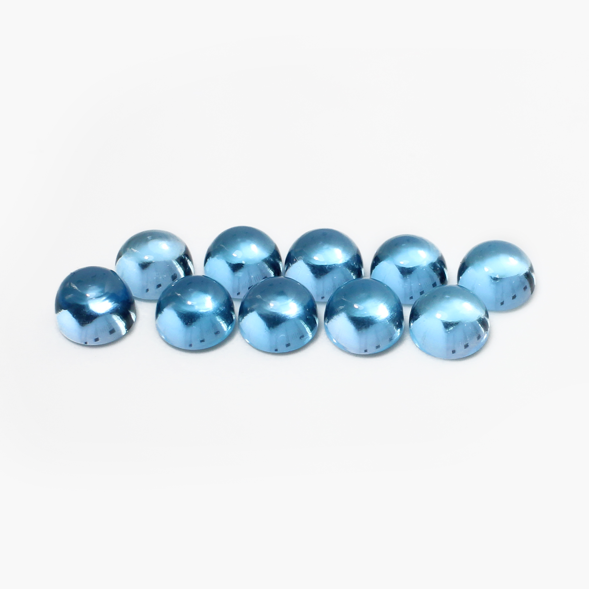 10 Pcs Natural Sky Blue Topaz 5mm Round Cabochon 810 Cts