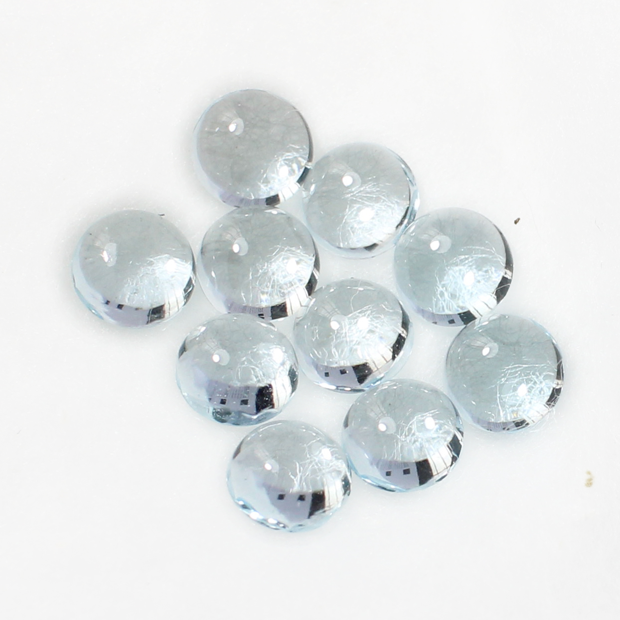 10 Pcs Natural Swiss Blue Topaz 5mm Round Cabochon 6 Cts Wholesale Lots