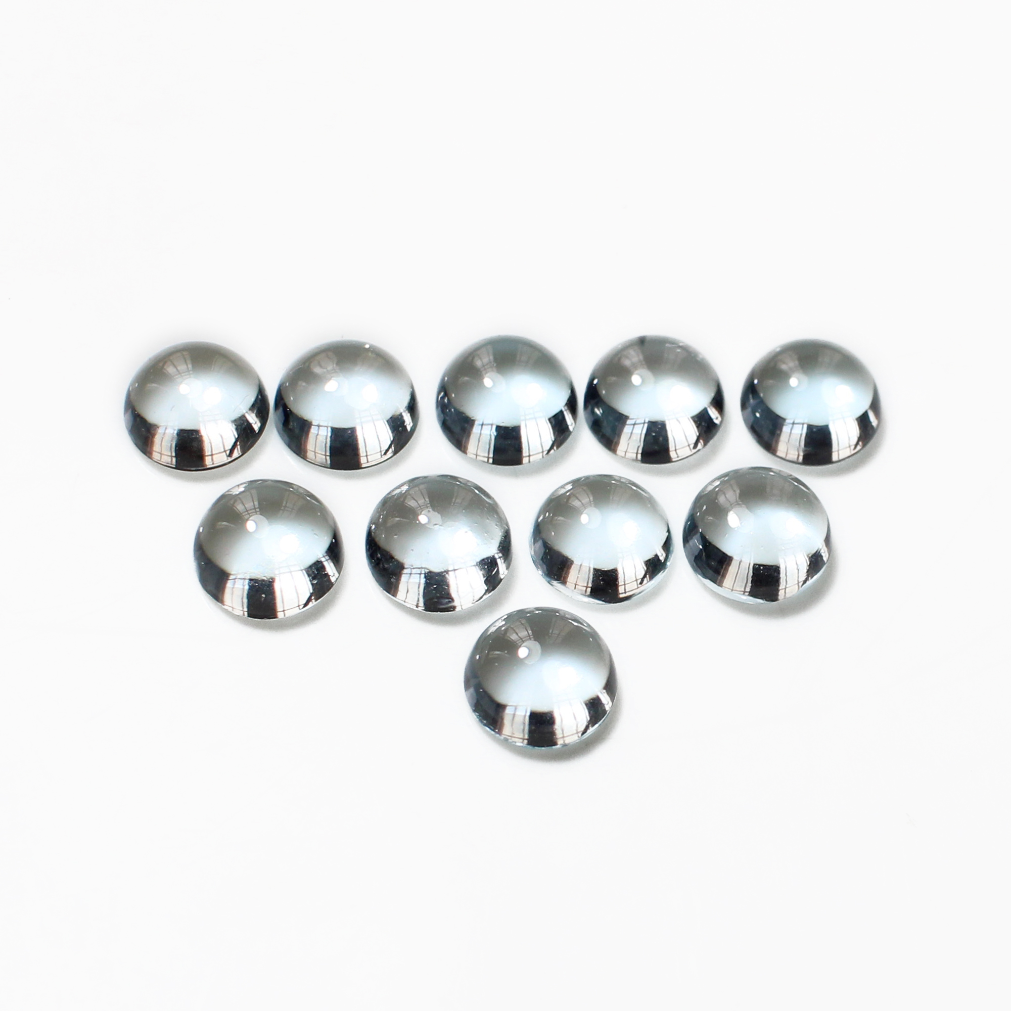 10 Pcs Natural Swiss Blue Topaz 5mm Round Cabochon 6 Cts Wholesale Lots