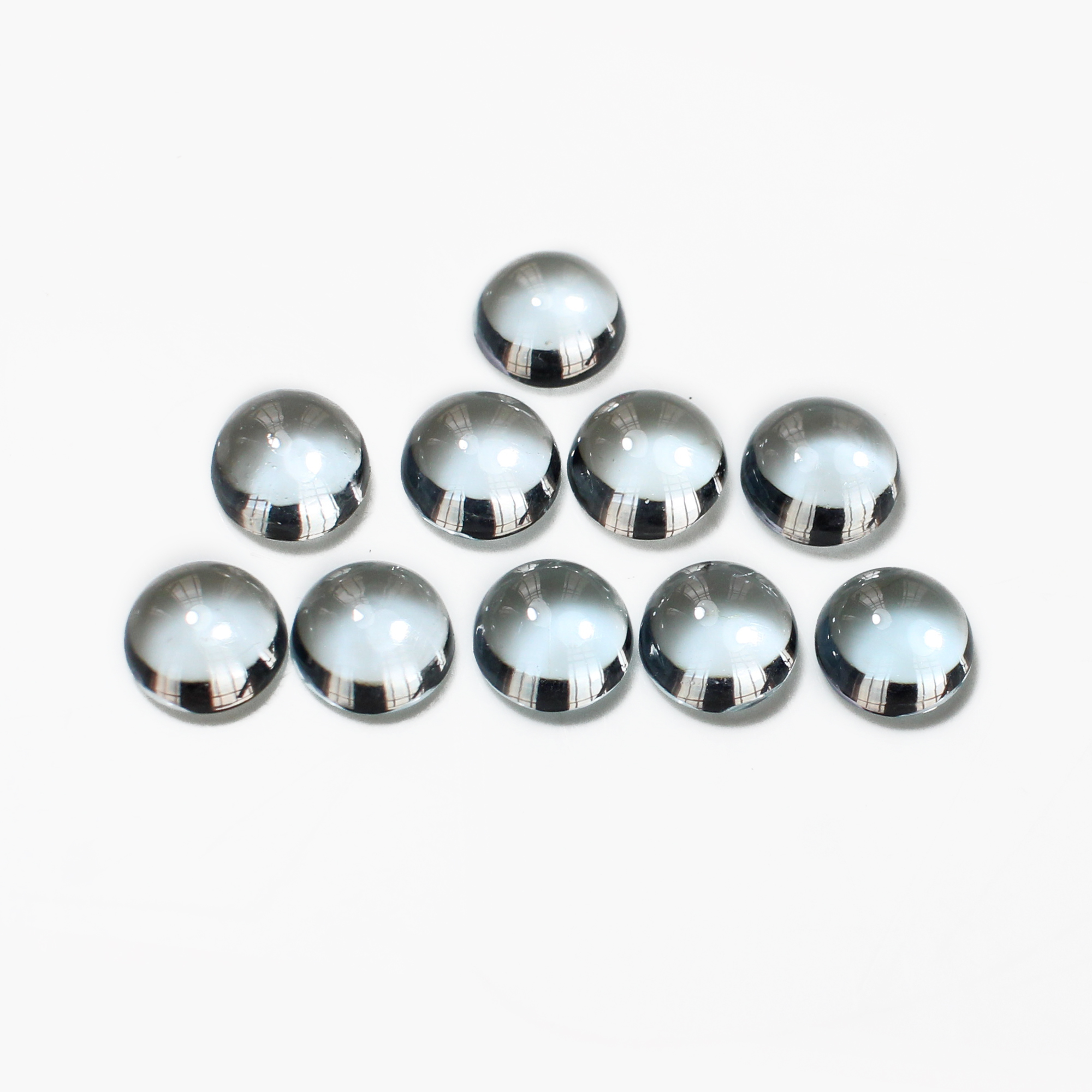 10 Pcs Natural Swiss Blue Topaz 5mm Round Cabochon 6 Cts Wholesale Lots