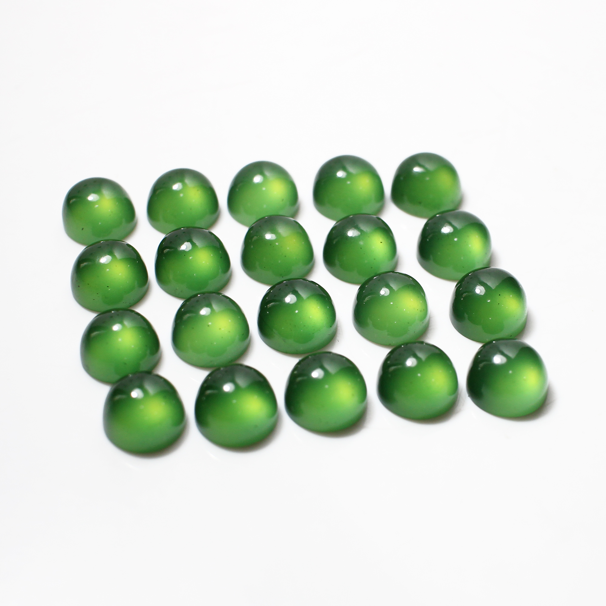 20 Pcs Natural Dark Green Serpentine 8mm Round Cabochon 5100 Cts Wholesale Lots