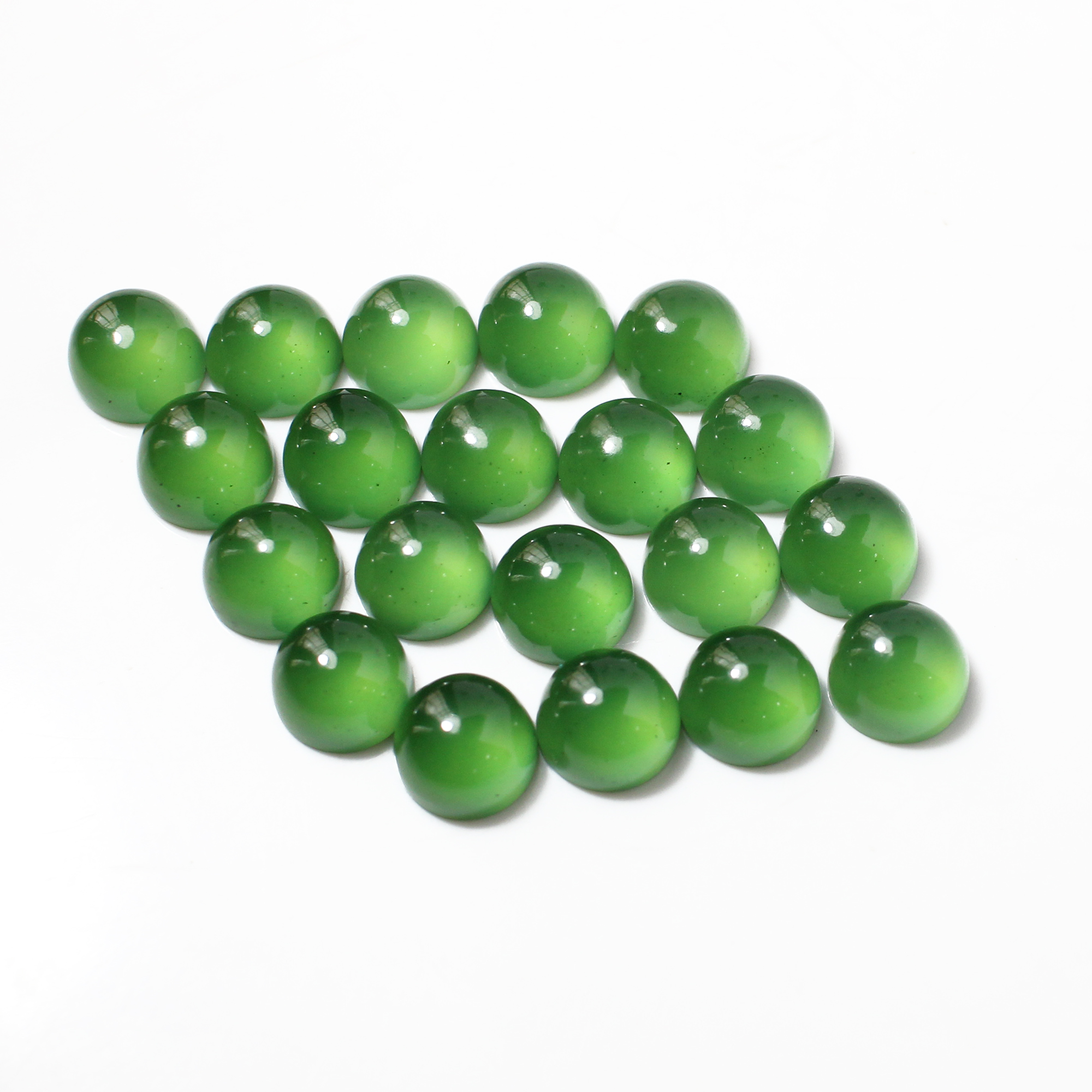 20 Pcs Natural Dark Green Serpentine 8mm Round Cabochon 5100 Cts Wholesale Lots