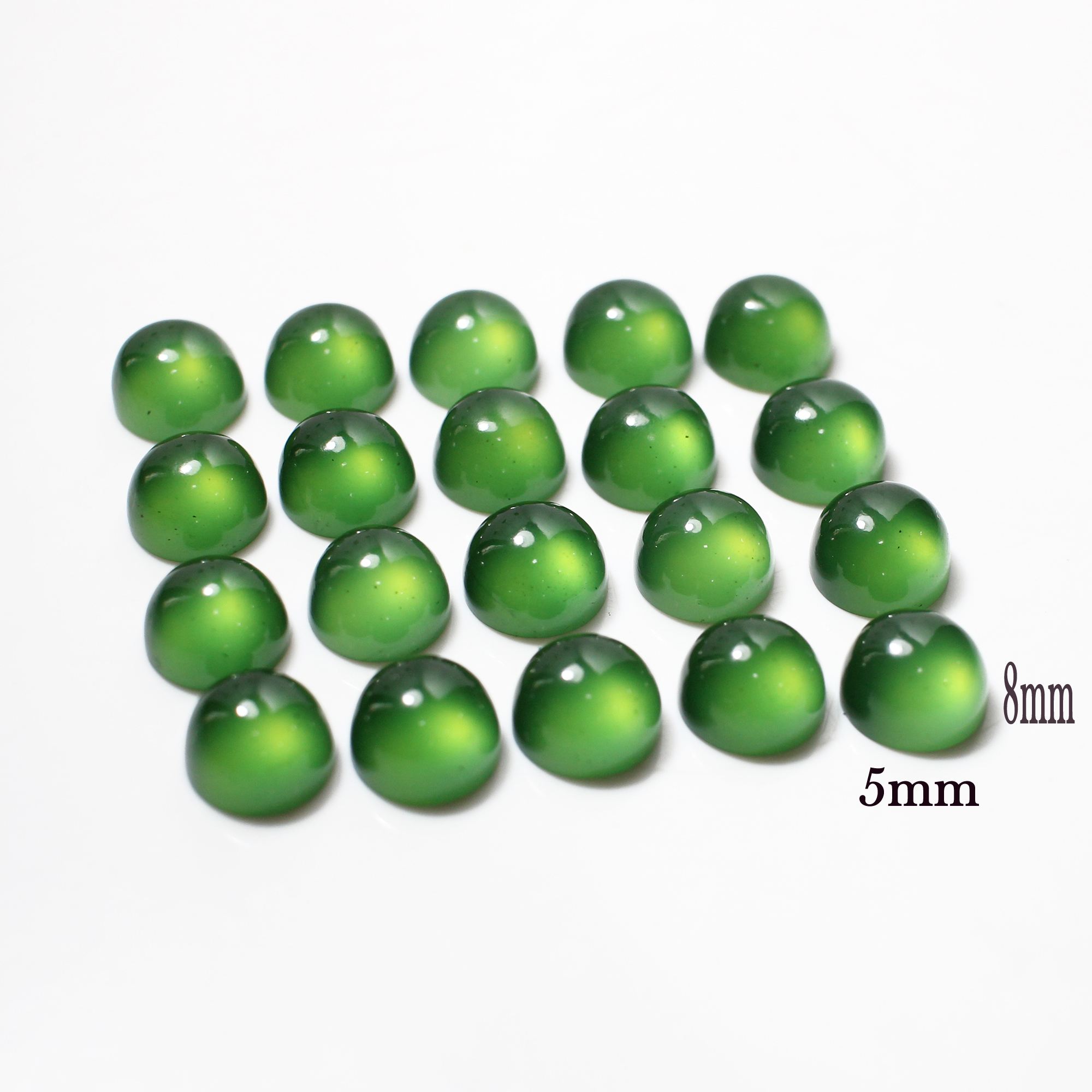 20 Pcs Natural Dark Green Serpentine 8mm Round Cabochon 5100 Cts Wholesale Lots