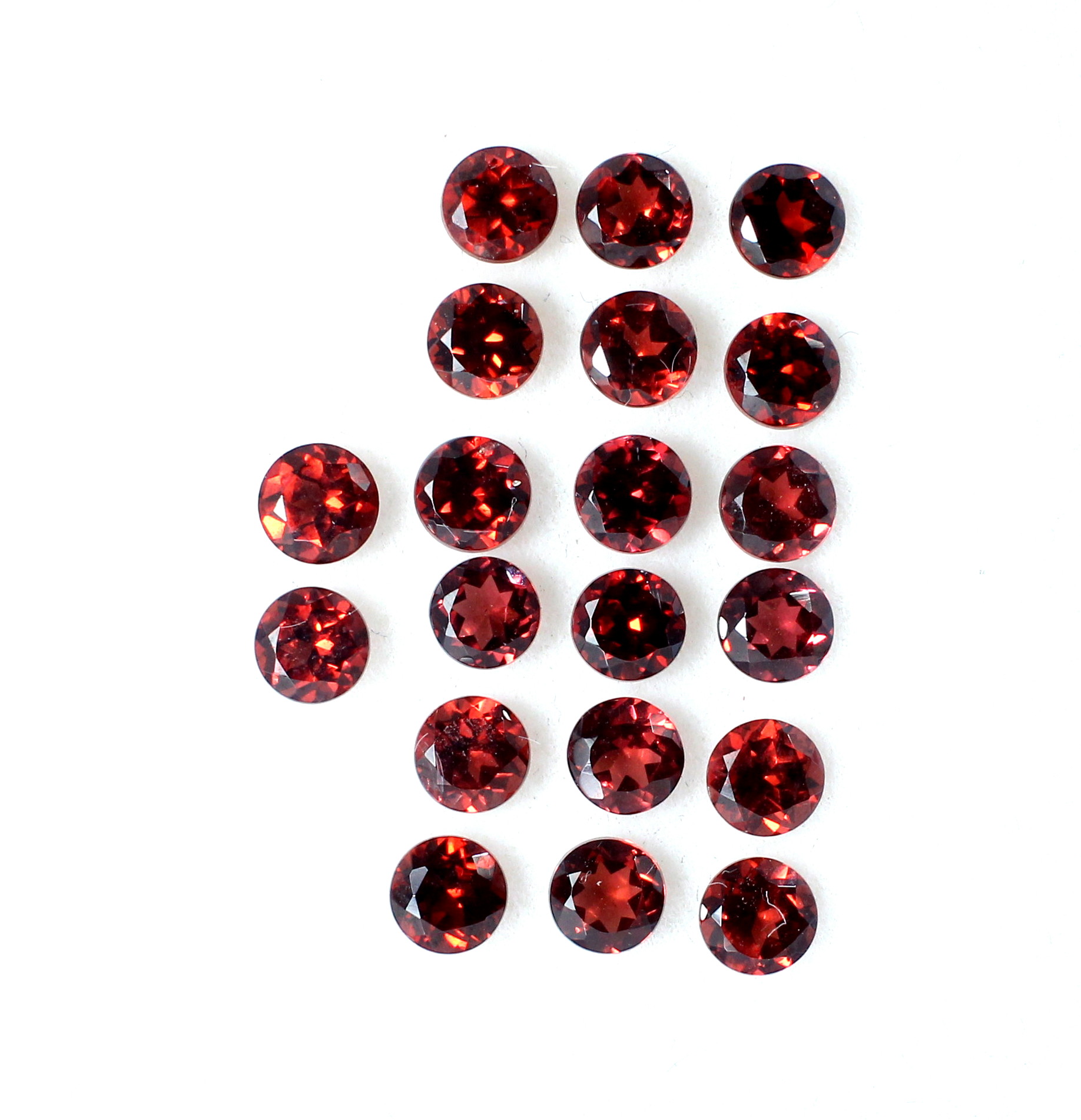 20 Pcs Natural Garnet 4mm Round Cut 680 Cts Wholesale Lots