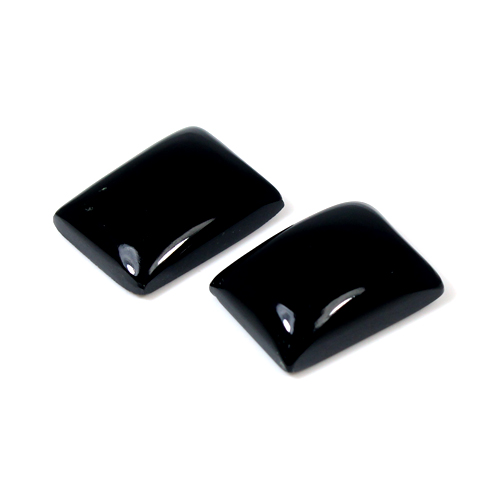 Natural Black Onyx Rectangle Cabochon 16x11mm 1 Pair  321 Cts Loose Gemstone