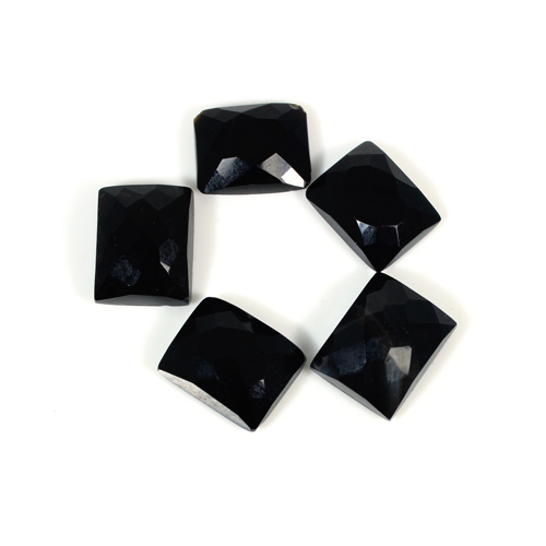 Natural Black Onyx Rectangle Checker 9x11mm 5 Pcs 214 Cts Loose Gemstone