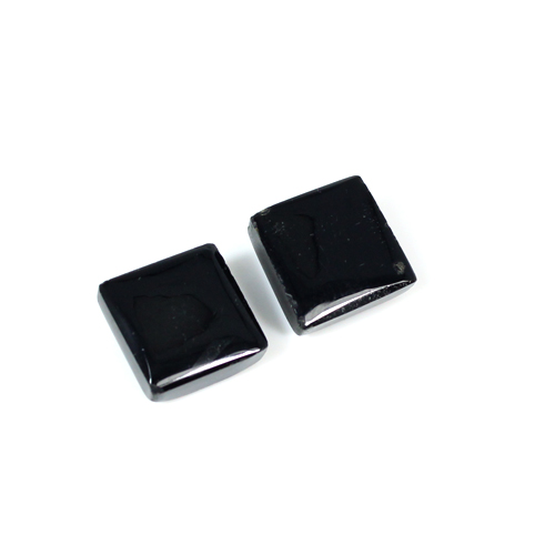 Natural Black Onyx Square Checkerboard 2 Pcs 10x10mm 112 Cts Loose Gemstone