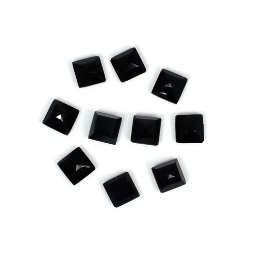 Natural Black Onyx Square Cut 10 Pcs Lot 6x6mm 106 Cts Loose Gemstone