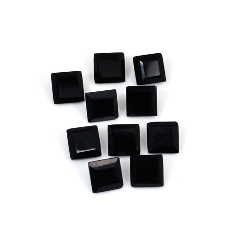 Natural Black Onyx Square Cut 10 Pcs Lot 6x6mm 106 Cts Loose Gemstone