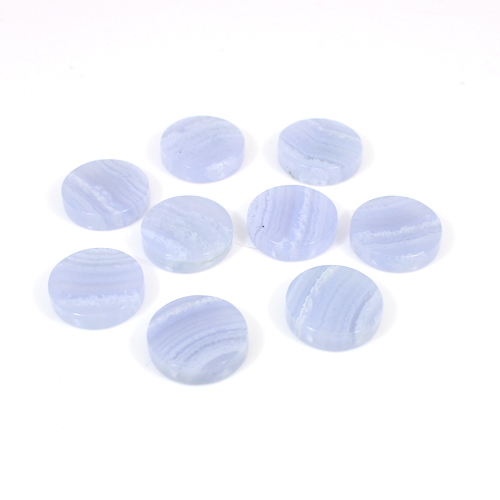 Natural Blue Lace Agate Round Flat 13x13mm 605 Cts Loose Gemstone