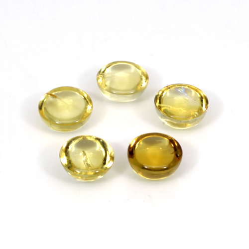 Natural Citrine Round Cabochon 5 Pcs Lot 8mm 10 Cts Loose Gemstone