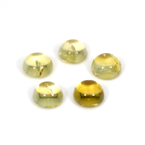 Natural Citrine Round Cabochon 5 Pcs Lot 8mm 10 Cts Loose Gemstone