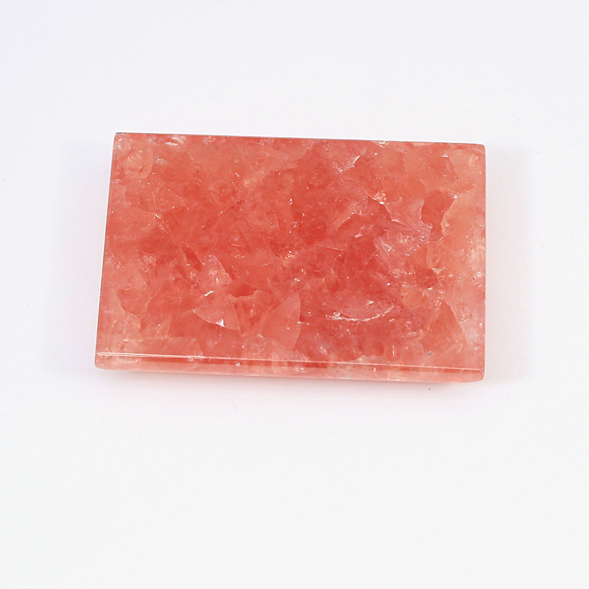 Natural Fiery Pink Rose Rhodochrosite 31x22mm Rectangle Cabochon 5230 Cts
