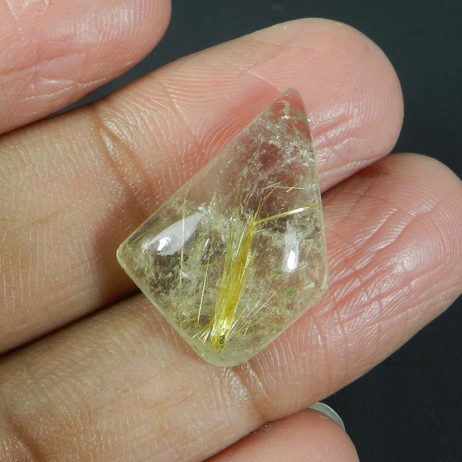 Natural Golden Rutile Quartz 24x18mm Fancy Cabochon 1635 Cts