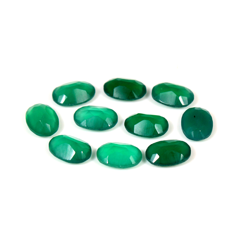 Natural Green Onyx Oval Cut 7x5mm 8 Cts 10 Pcs Loose Gemstone