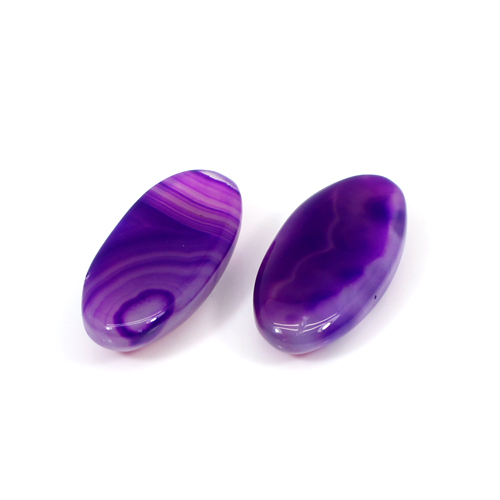 Natural Purple Agate Oval Cabochon 1 Pair 5620 Cts 32x14mm Loose Gemstone
