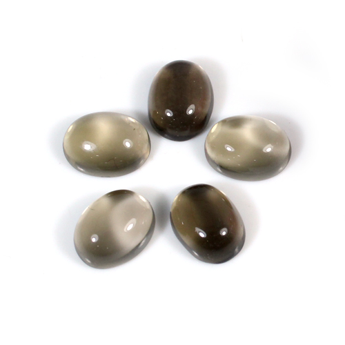 Natural Smoky Quartz Oval Cabochon 7x9mm 96 Cts 5 Pcs Loose Gemstone
