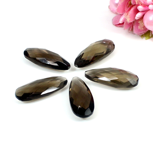 Natural Smoky Quartz Pear Briolette 19x8mm 238 Cts 5 Pcs Loose Gemstone