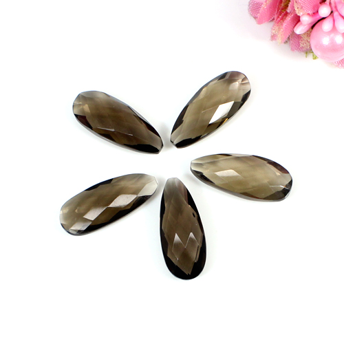 Natural Smoky Quartz Pear Briolette 19x8mm 238 Cts 5 Pcs Loose Gemstone