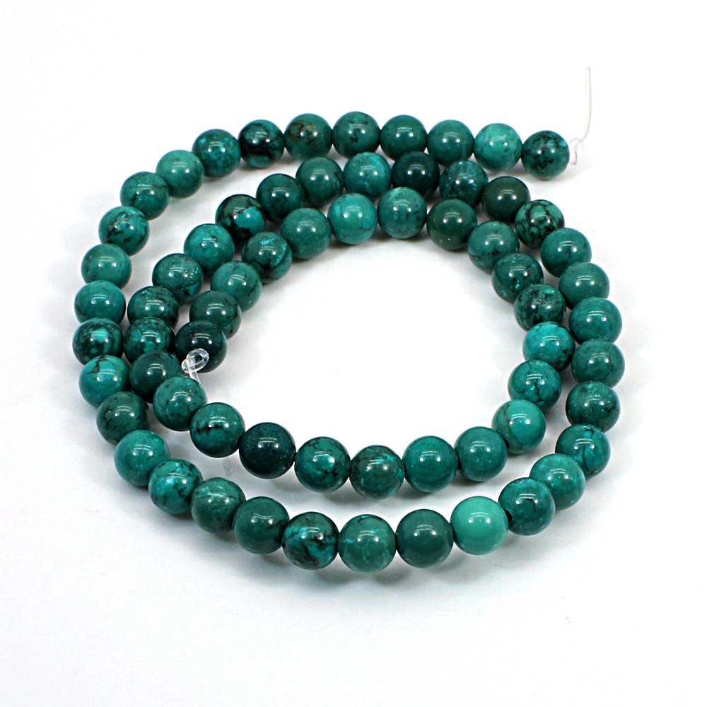 Natural Turquoise 65mm 15 Inch Smooth Round Beads 10775 Cts