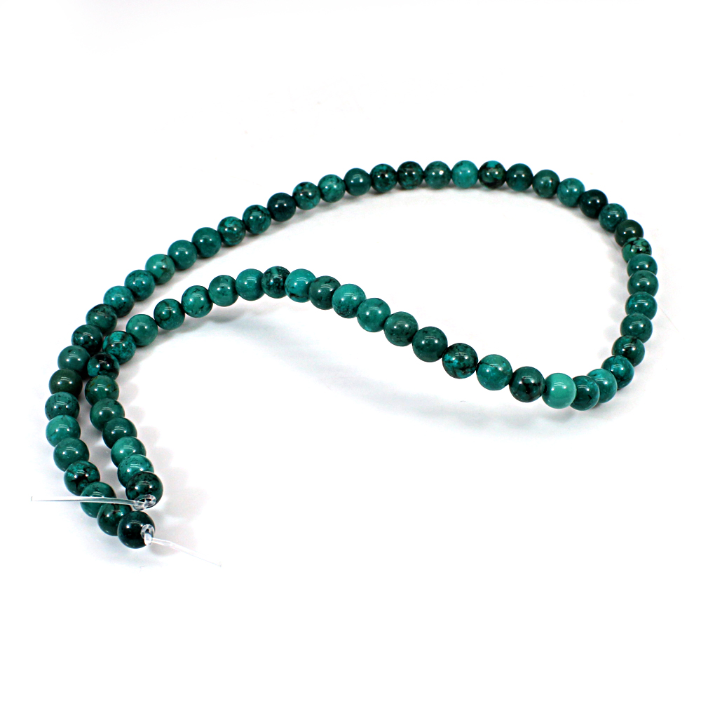 Natural Turquoise 65mm 15 Inch Smooth Round Beads 10775 Cts