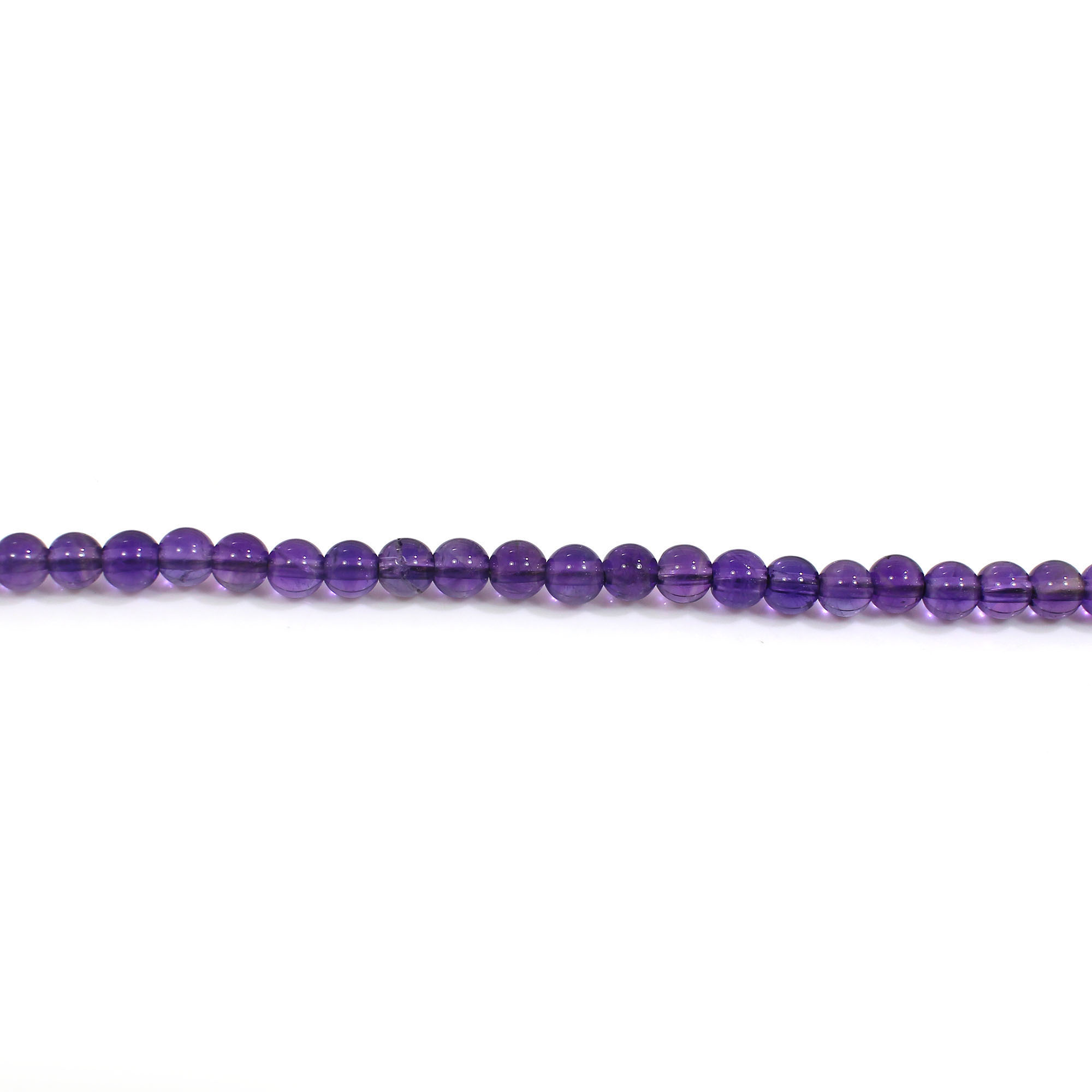 Natural Purple Amethyst 3mm Round Cabochon Beads 8 Inch Strand