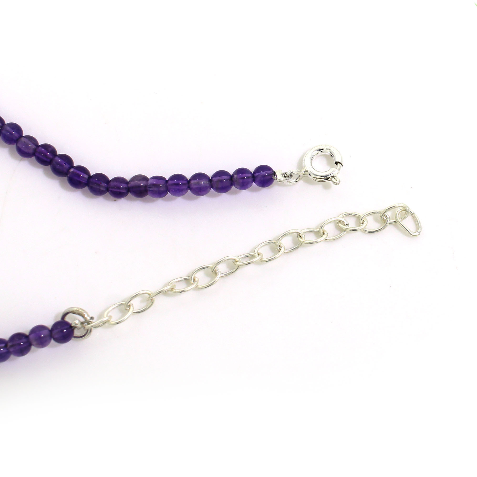 Natural Purple Amethyst 3mm Round Cabochon Beads 8 Inch Strand