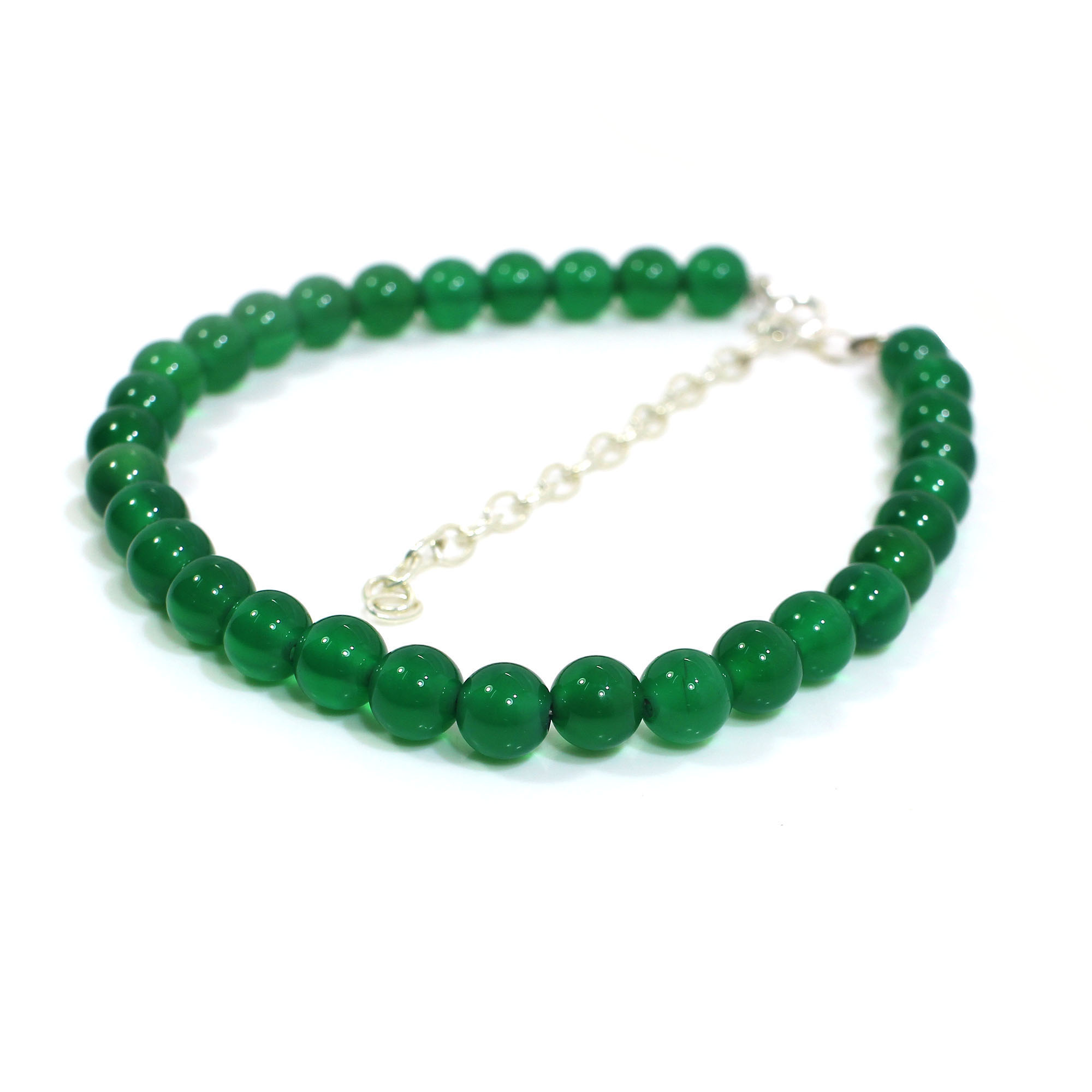 Green Onyx 6mm Round Cabochon Beads 8 Inch Strand