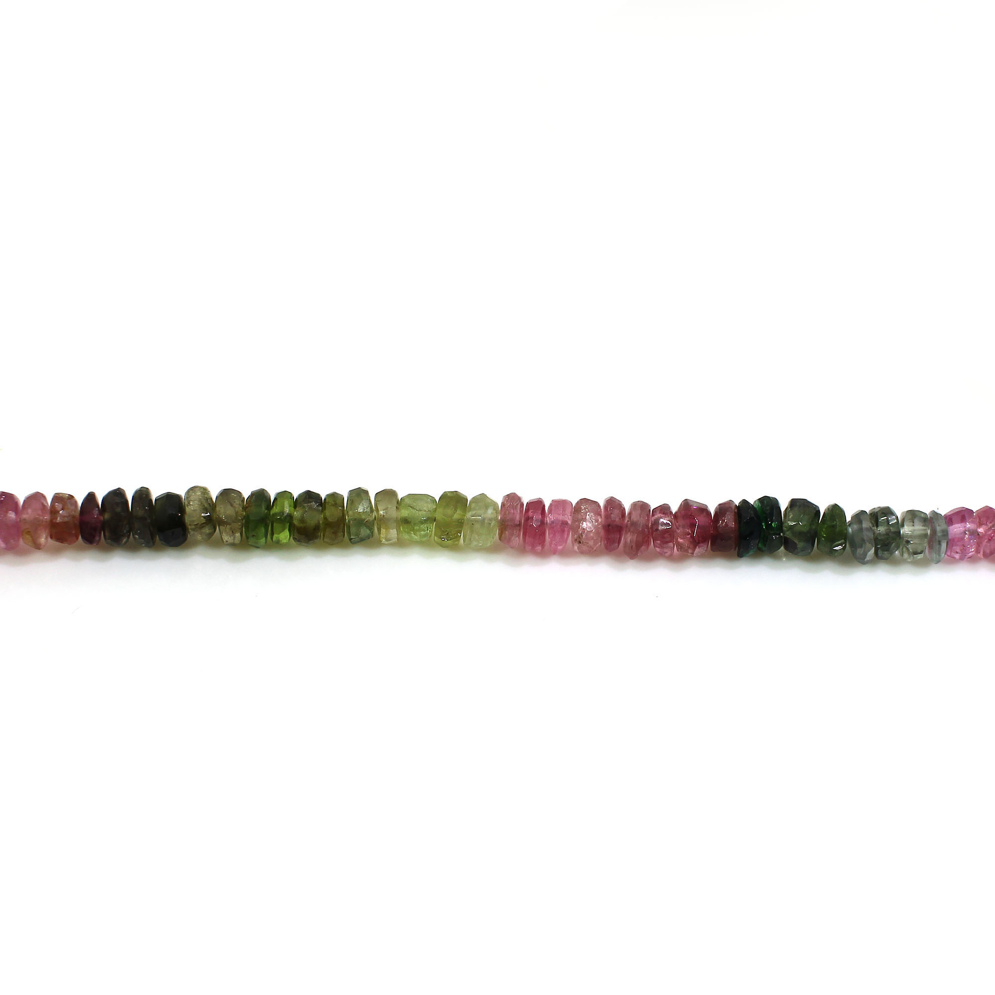 Natural Multi Tourmaline 3mm Roundel Faceted Beads 8 Inch Strand