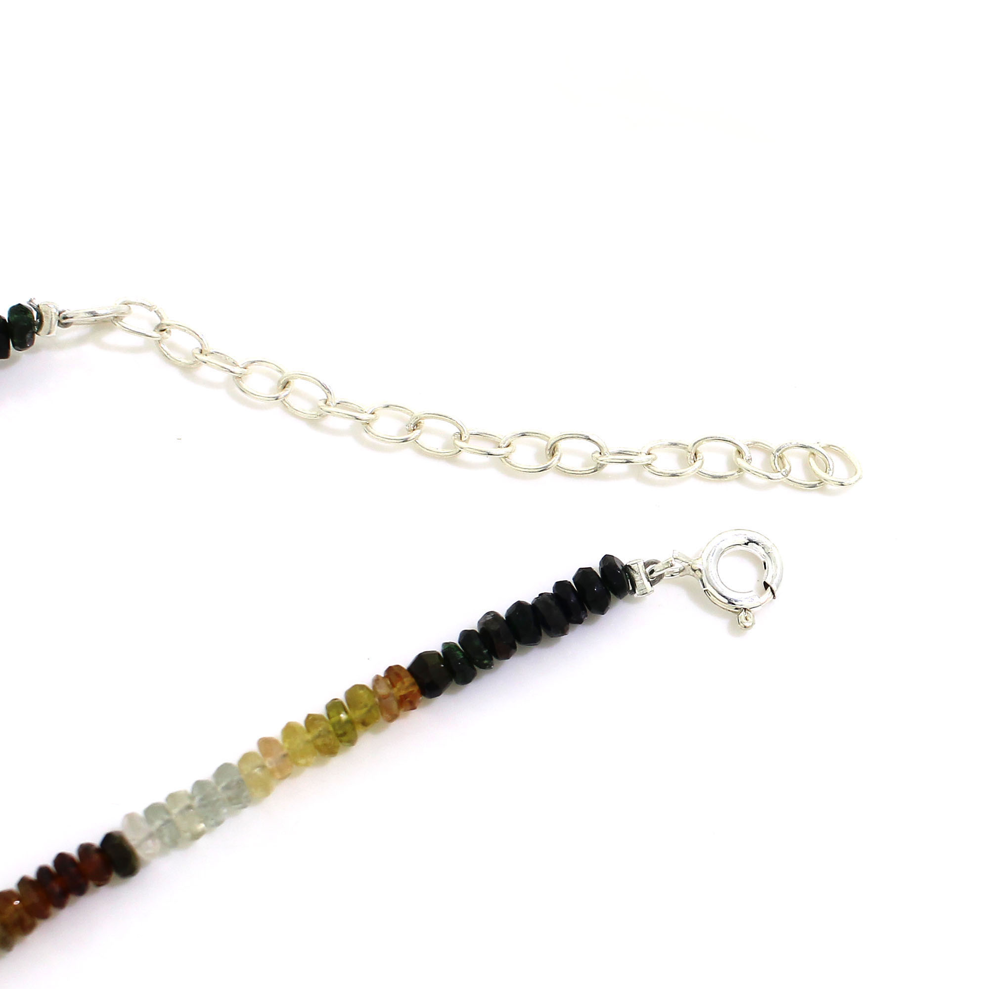 Natural Multi Tourmaline 3mm Roundel Faceted Beads 8 Inch Strand