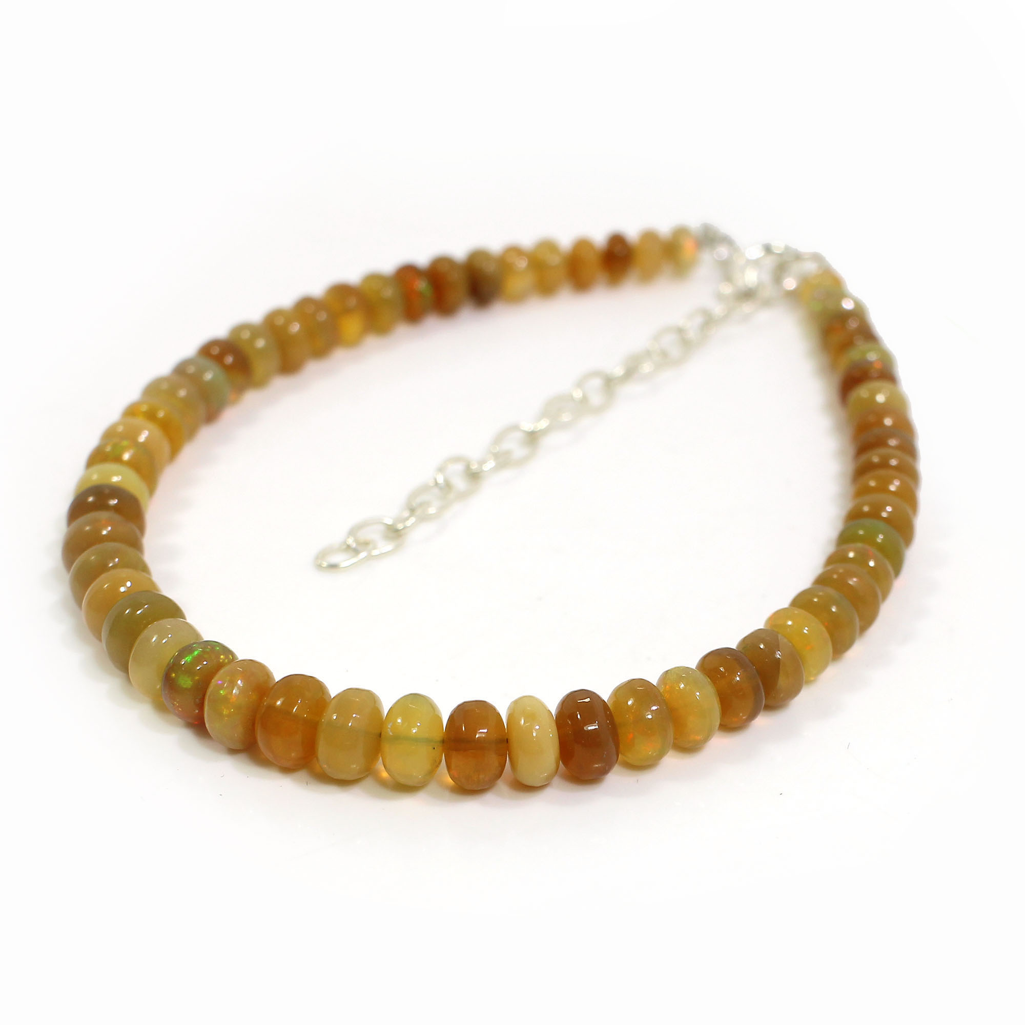 Natural Ethiopian Opal Smooth 4-6mm Roundel Shape Stone Beads