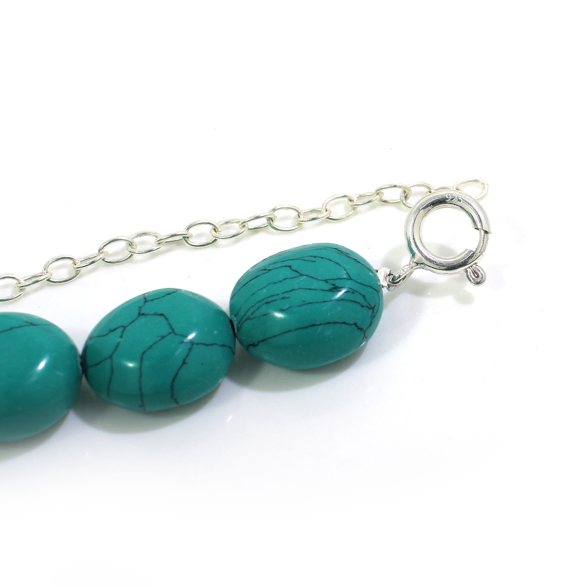 Synthetic Turquoise 17x14mm Tumble Beads 16 Inch Strand Necklace