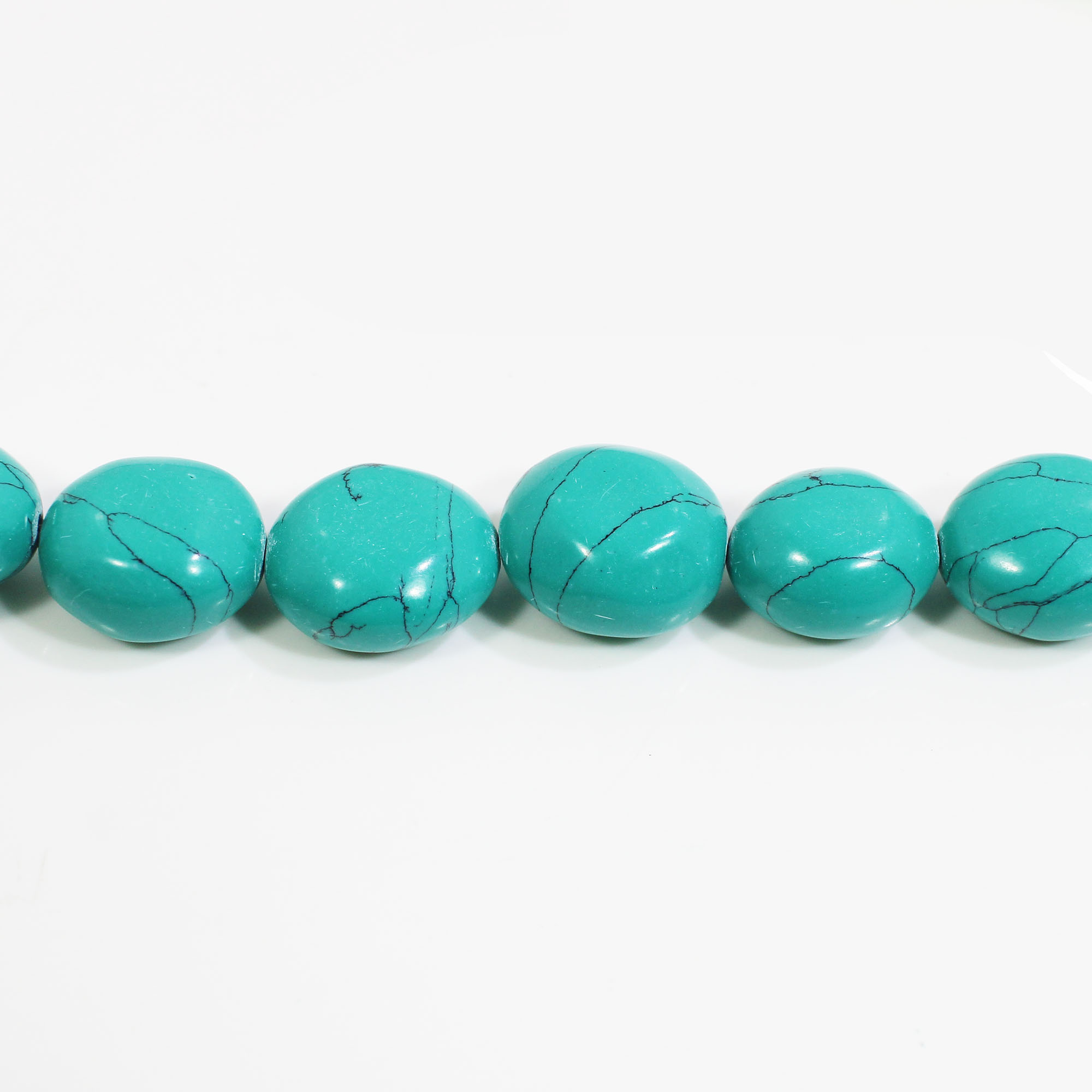 Synthetic Turquoise 17x14mm Tumble Beads 16 Inch Strand Necklace