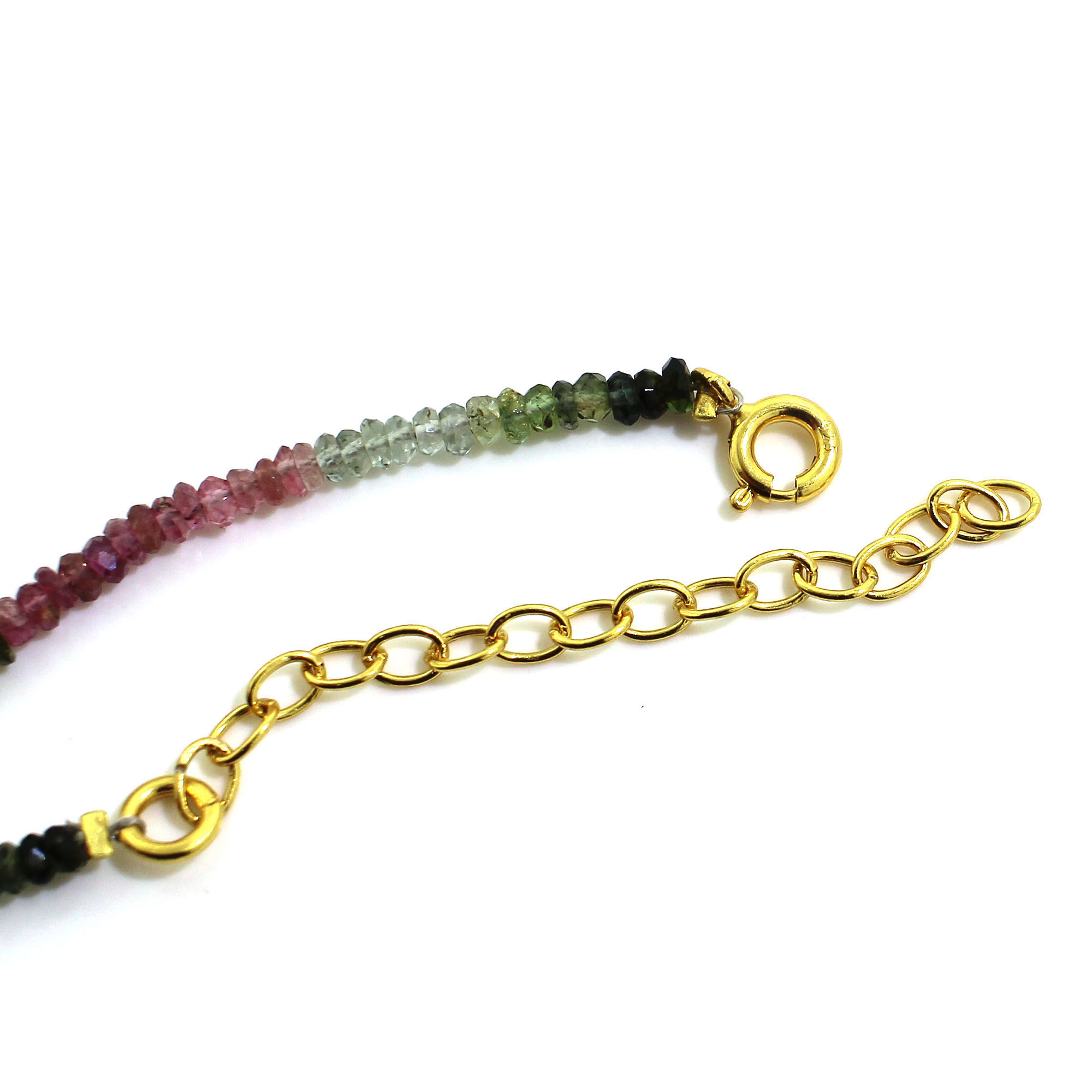 Natural Multi Tourmaline 3mm Roundel Faceted Beads 20 Inch Strand Necklace