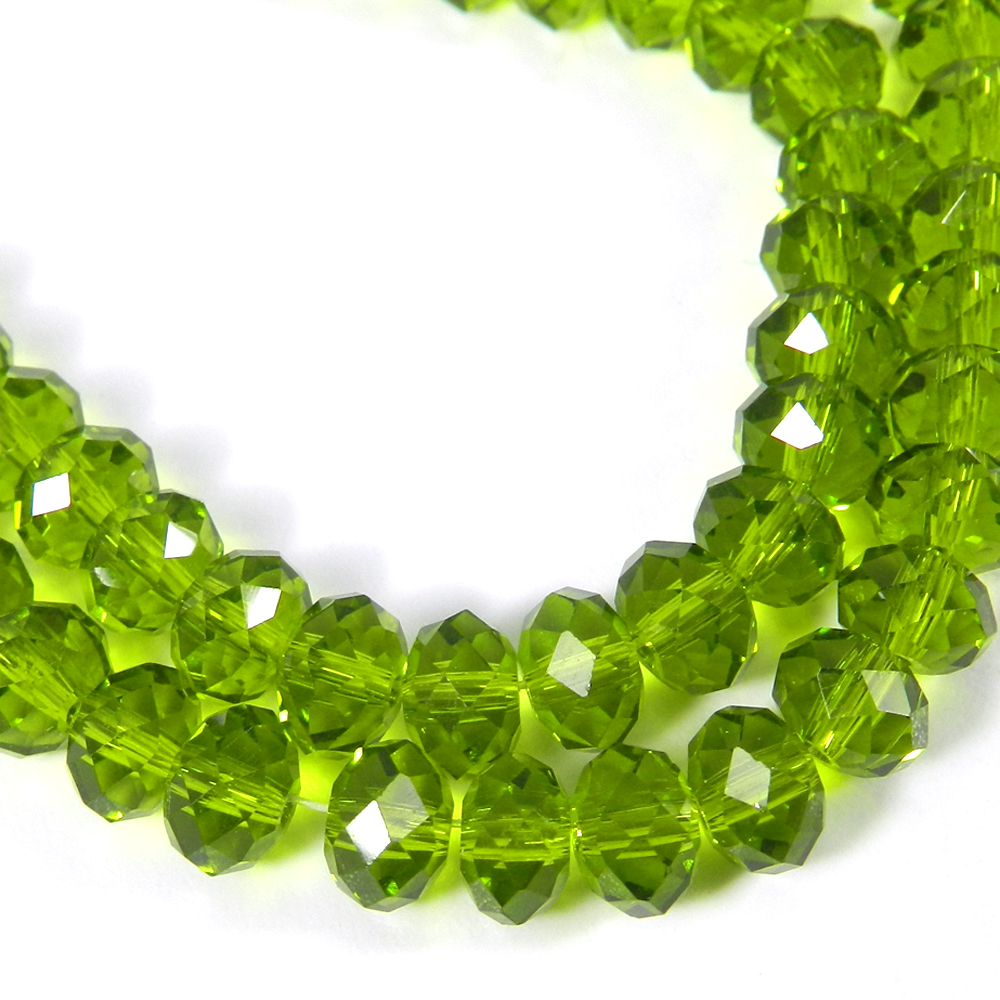 Peridot Hydro 6mm 16 Inch Faceted Round Beads 10360 Cts