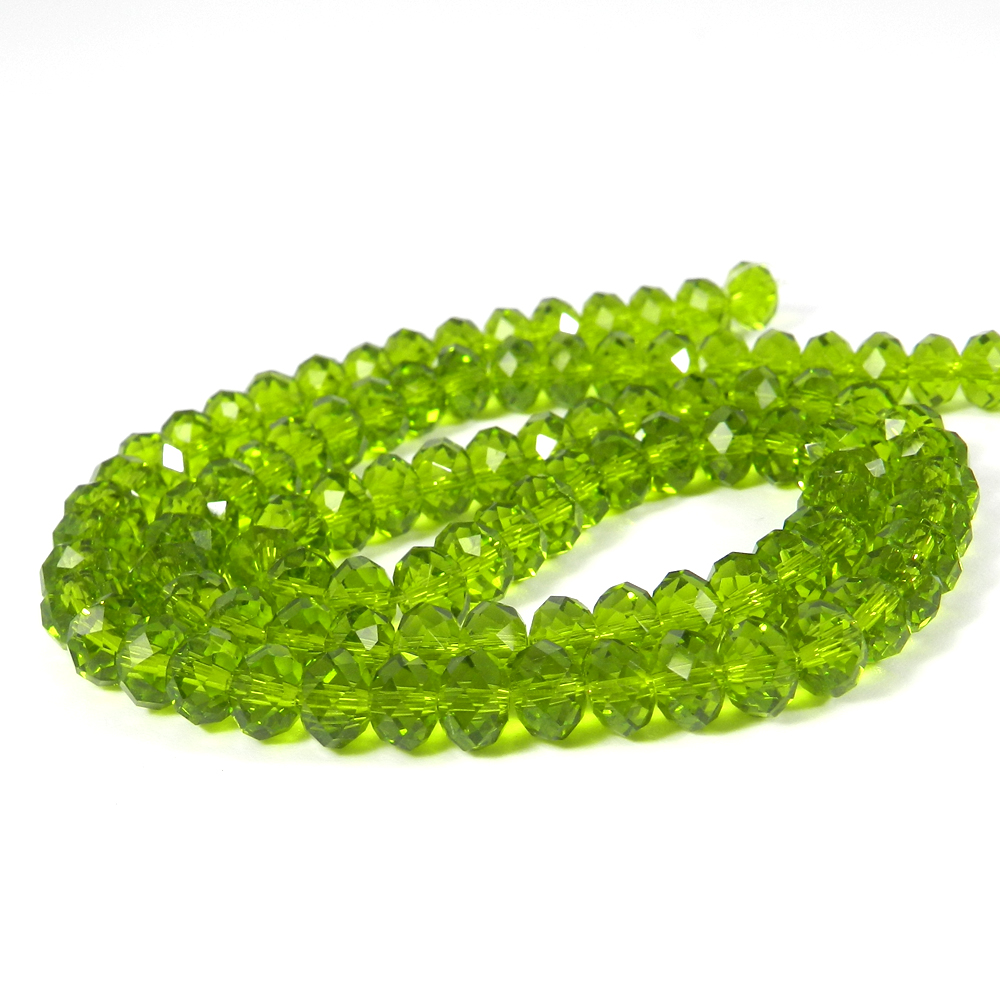 Peridot Hydro 6mm 16 Inch Faceted Round Beads 10360 Cts