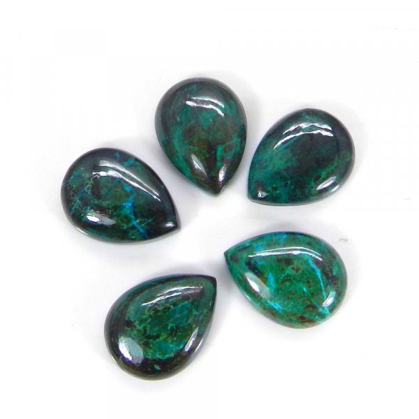 Peruvian Chrysocolla 16x12mm Pear Cabochon 10.00 Cts