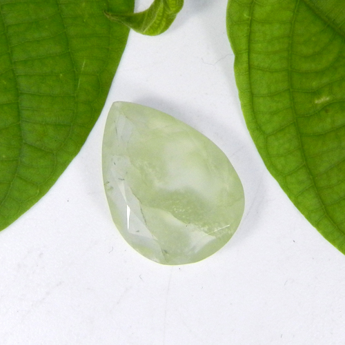 Prehnite 16x13mm Pear Faceted Cut 87 Cts