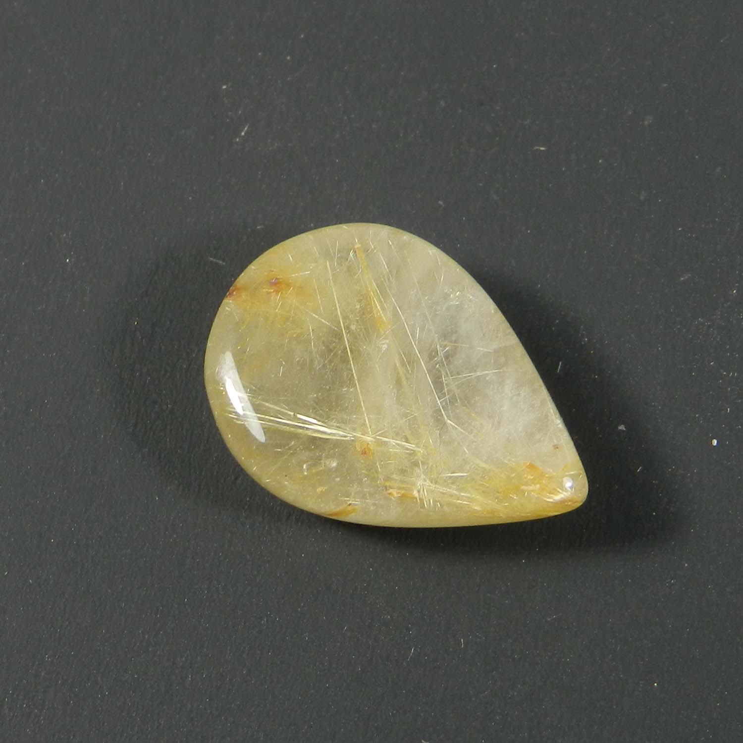 Semi Precious Gemstone Golden Rutile Quartz 19x14mm Pear Cabochon 1170 Cts