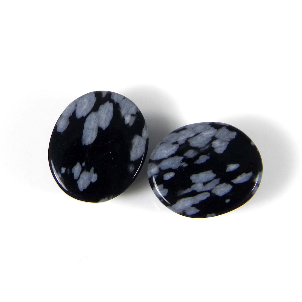 Snowflake Obsidian 12x10mm Oval Cabochon 505 Cts