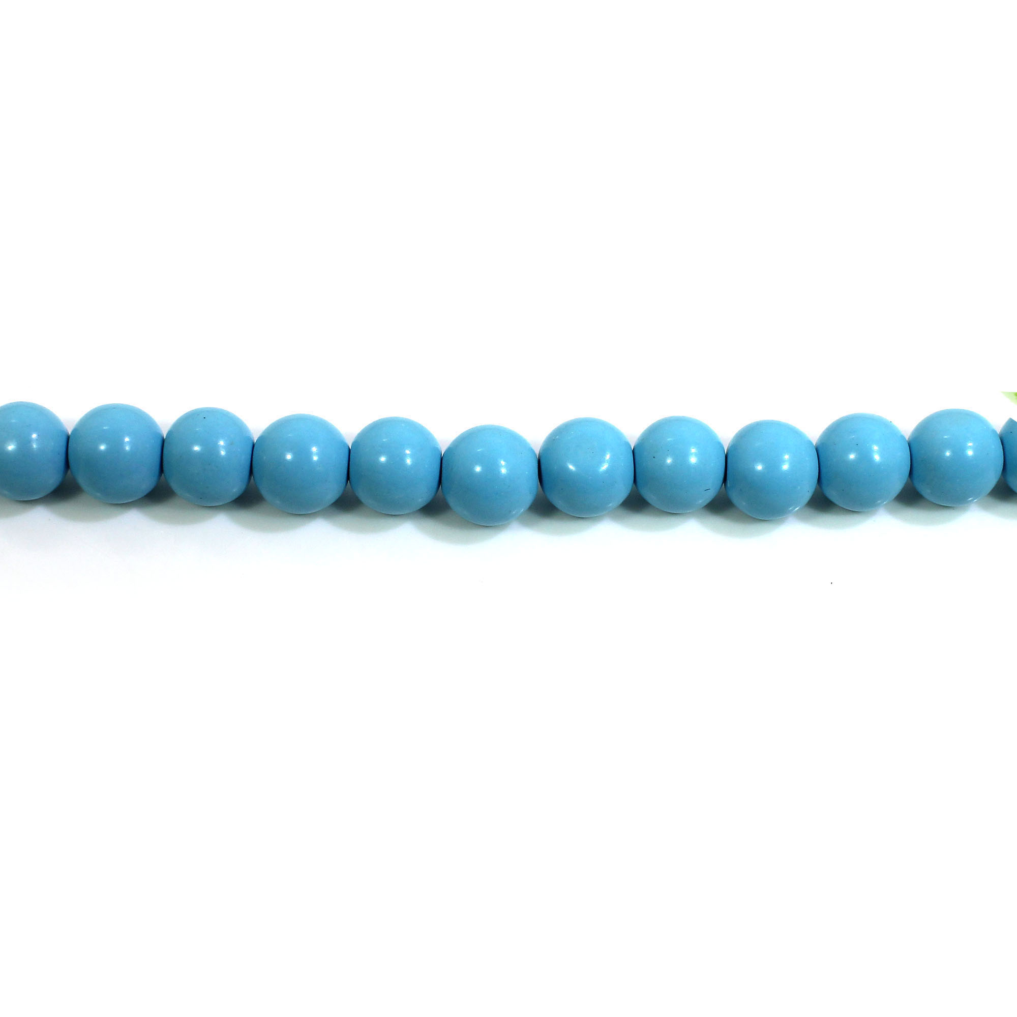Synthetic Turquoise 7mm Round Cabochon Beads 8 Inch Strand