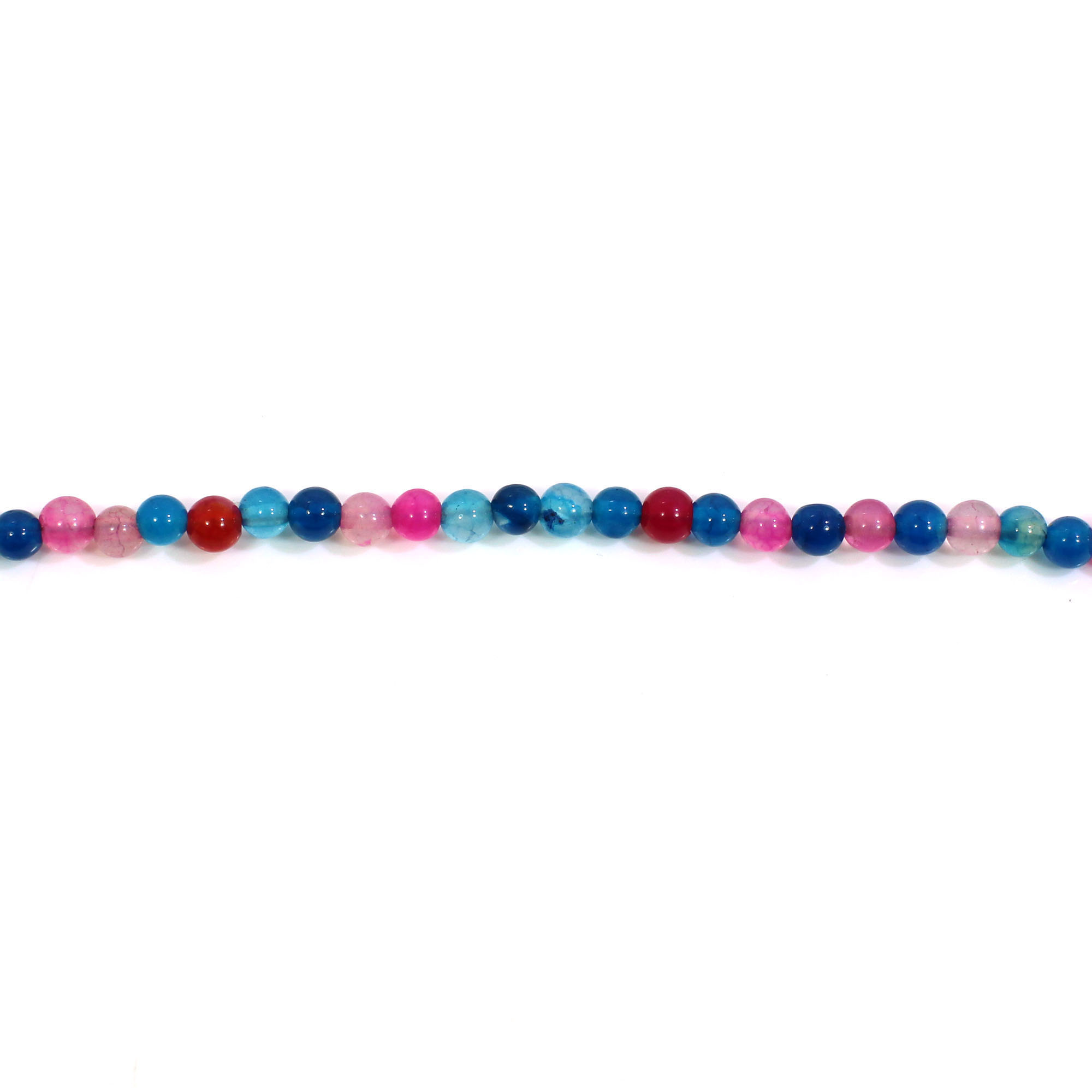 Multi Agate 4mm Round Cabochon Beads 8 Inch Strand474 Gram