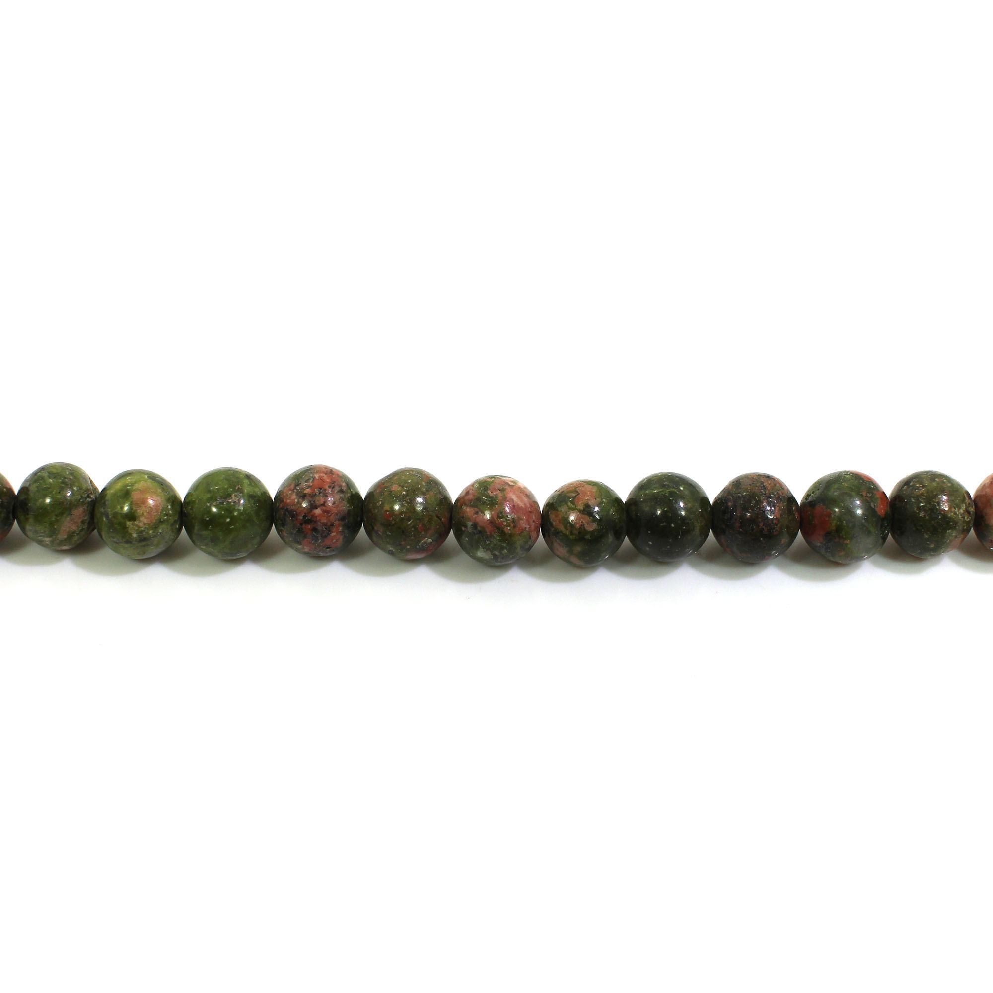 Unakite Jasper 6mm Round Cabochon Beads 8 Inch Strand