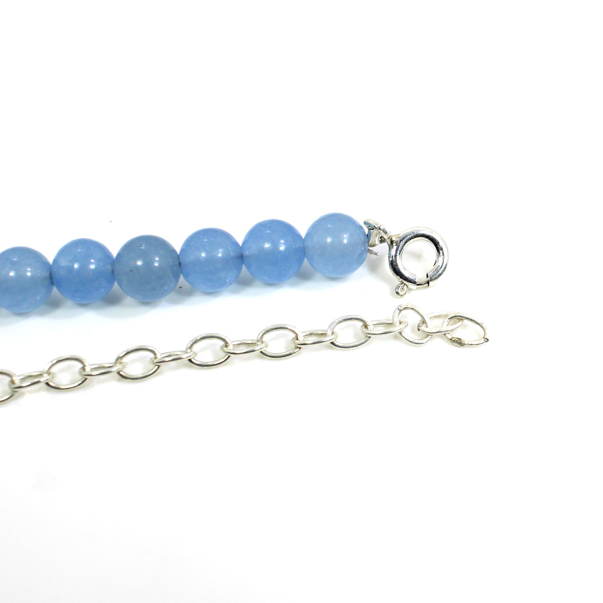 Blue Chalcedony 6mm Round Cabochon Beads 8 Inch Strand