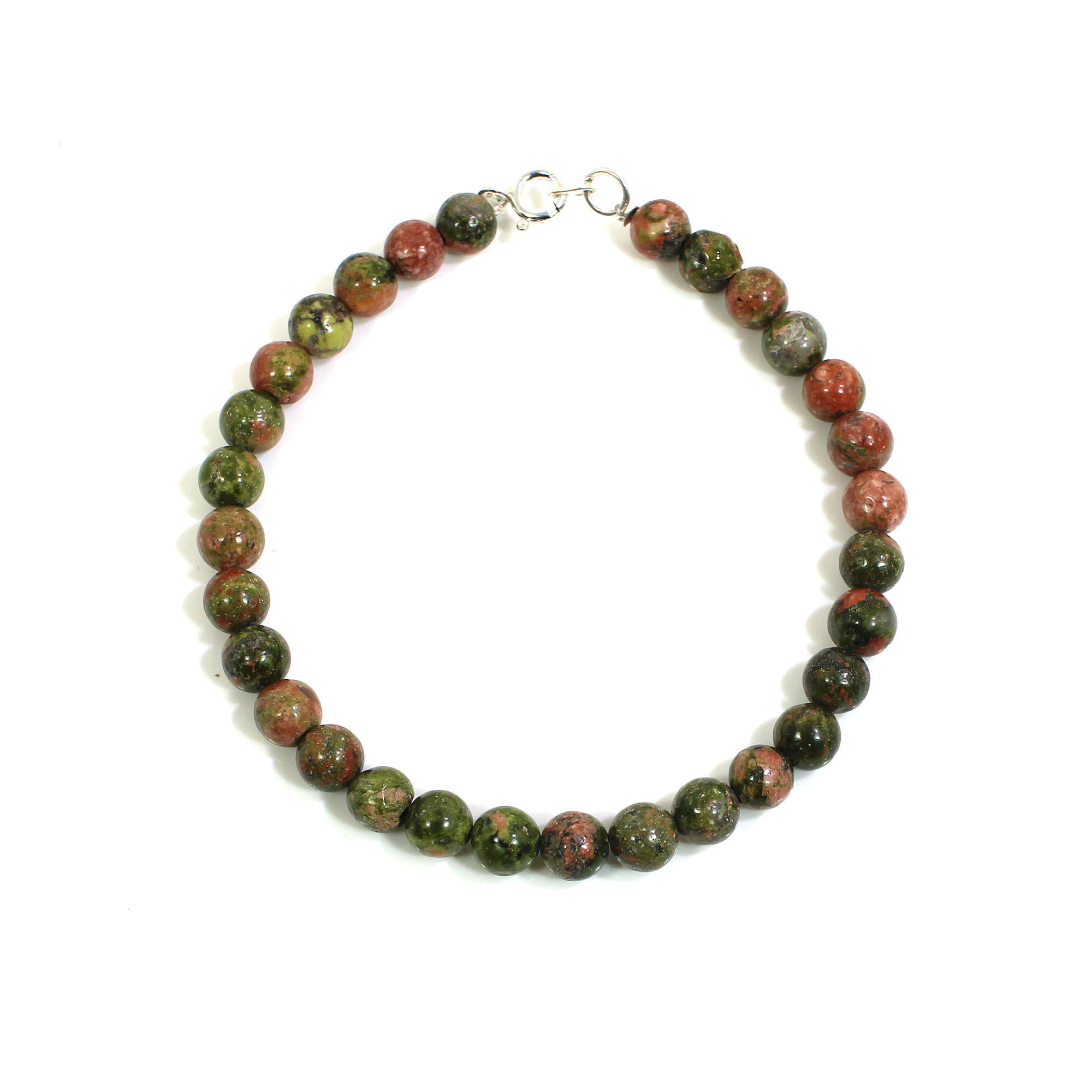 Unakite Jasper 6mm Round Cabochon Beads 8 Inch Strand