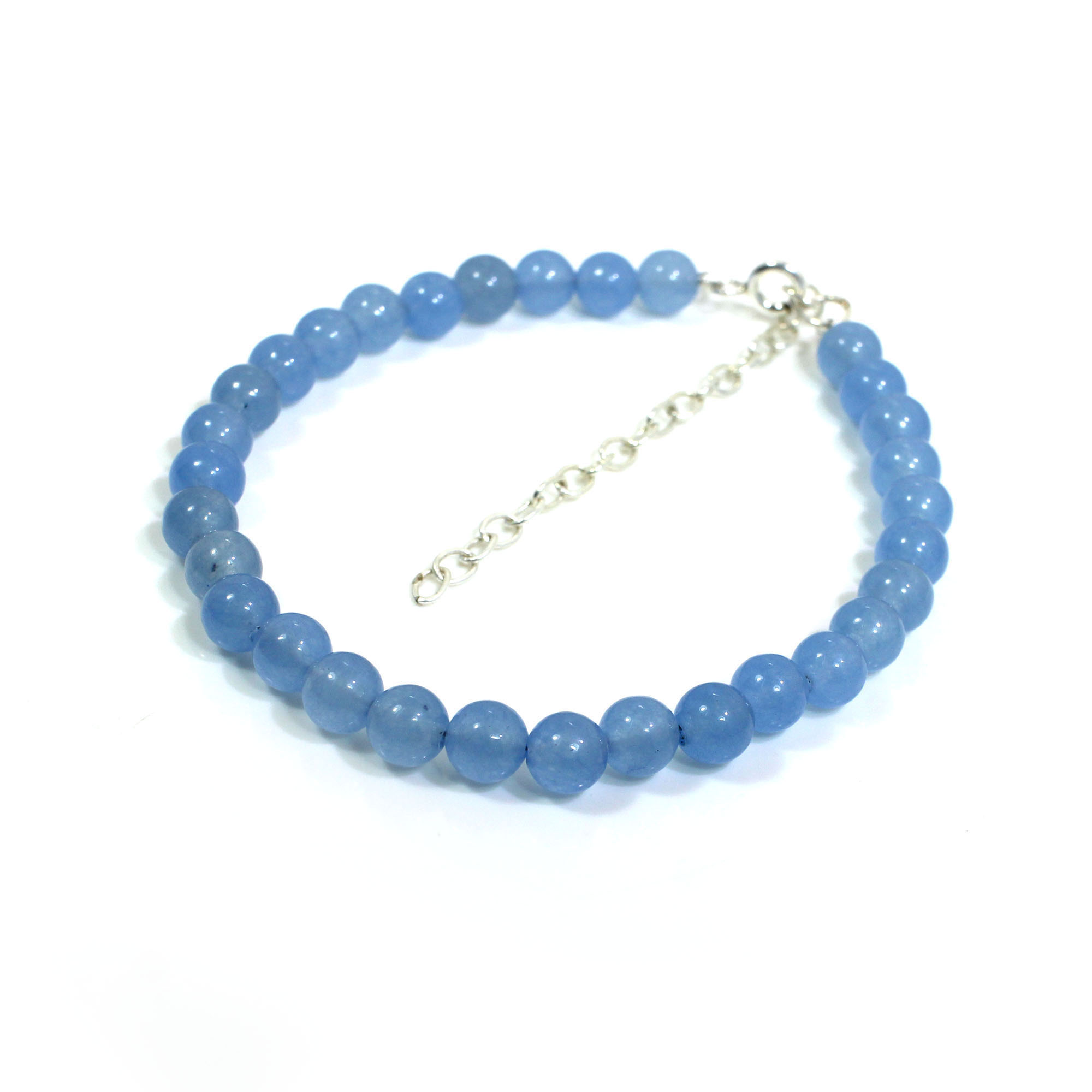 Blue Chalcedony 6mm Round Cabochon Beads 8 Inch Strand