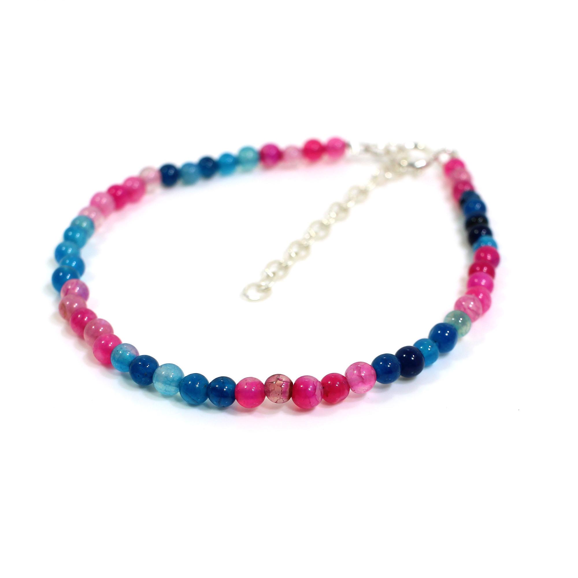 Multi Agate 4mm Round Cabochon Beads 8 Inch Strand480 Gram