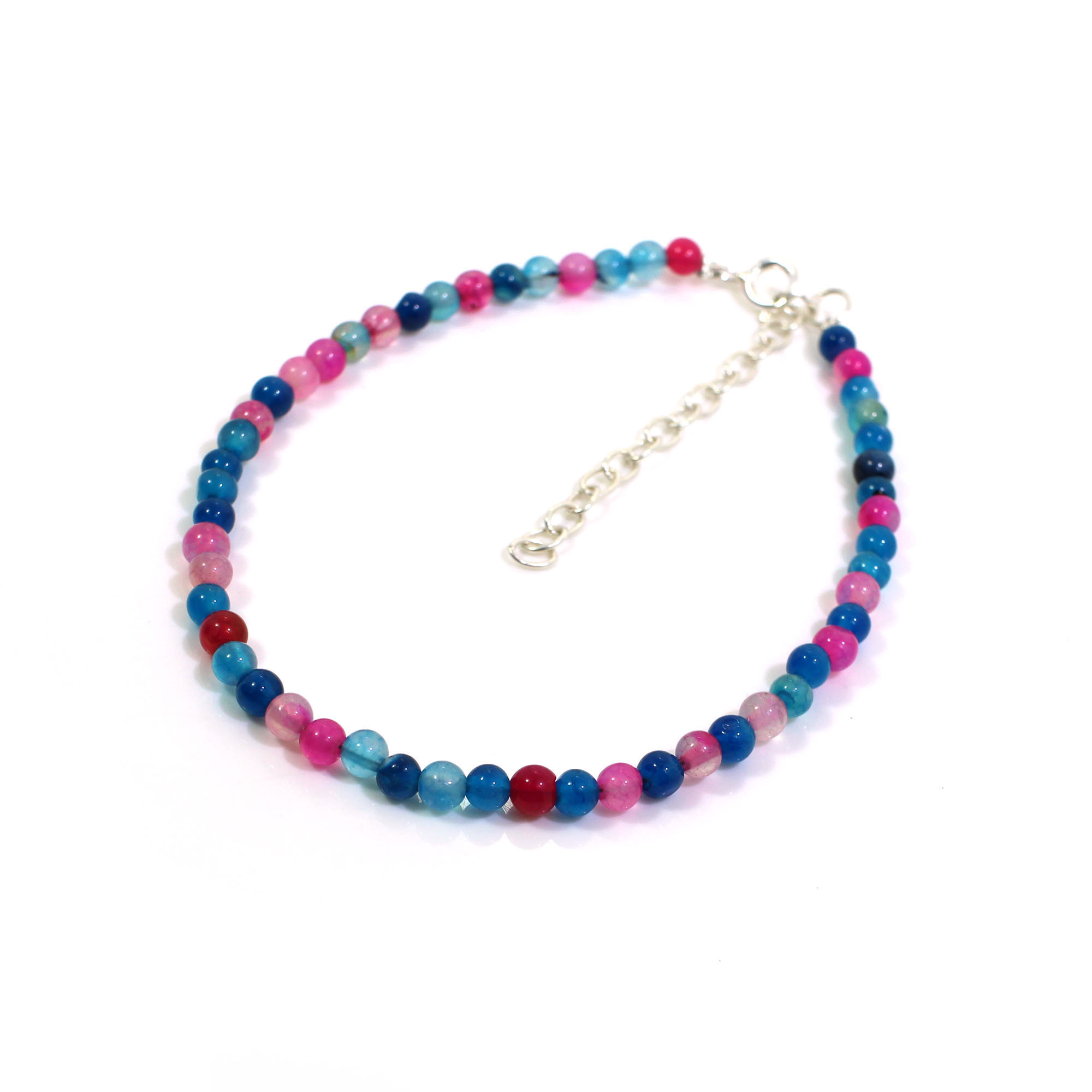 Multi Agate 4mm Round Cabochon Beads 8 Inch Strand474 Gram